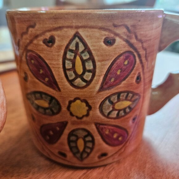Pennsbury pottery vintage folk art glazed coffee mugs 1970s - Picture 4 of 7